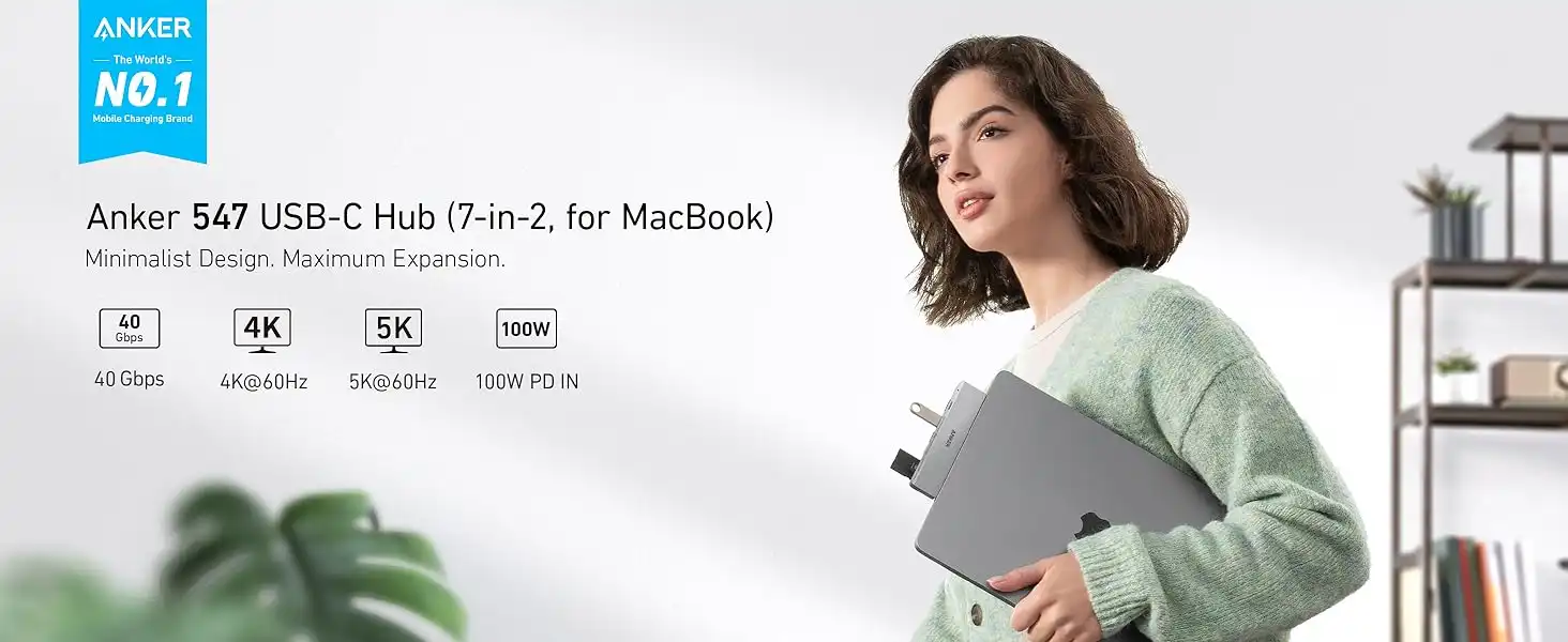 هاب دیتا 7 پورت انکر برای مک بوک Anker 547 USB-C Hub 7-in-2 A8354
