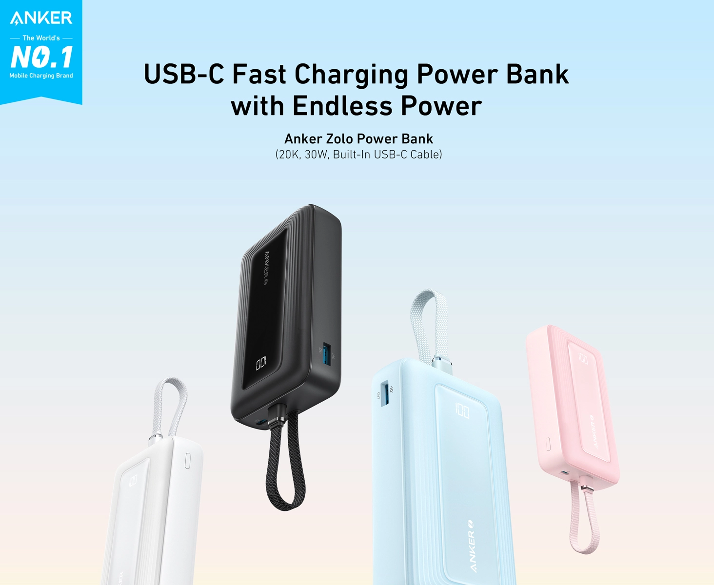 پاوربانک 20000 میلی آمپر انکر Anker Zolo Power Bank 20000mAh A1689 1 پاوربانک 20000 میلی آمپر انکر Anker Zolo Power Bank 20000mAh A1689