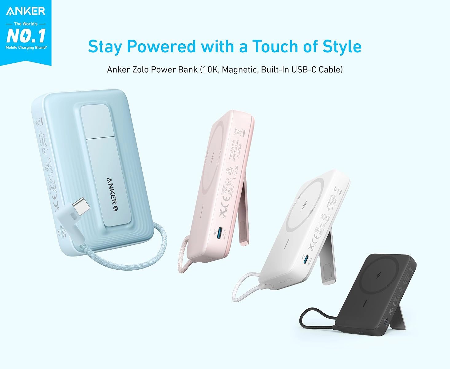 پاوربانک انکر Anker Zolo Magnetic 10000mAh Power Bank A1685