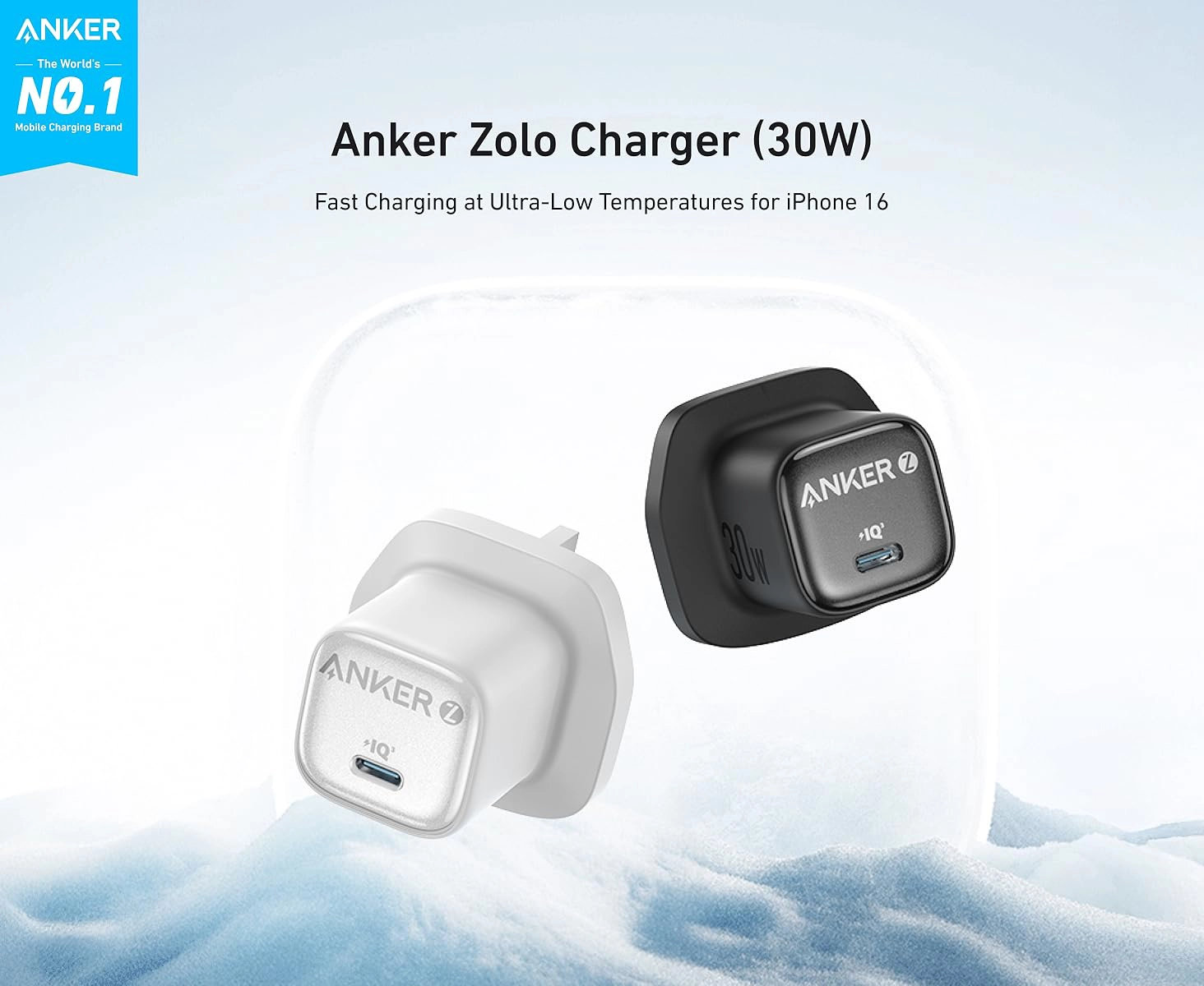 شارژر دیواری 30 وات انکر Anker Zolo GaN Compact Charger 30W A2698 UK سه پین 1 شارژر دیواری 30 وات انکر Anker Zolo GaN Compact Charger 30W A2698