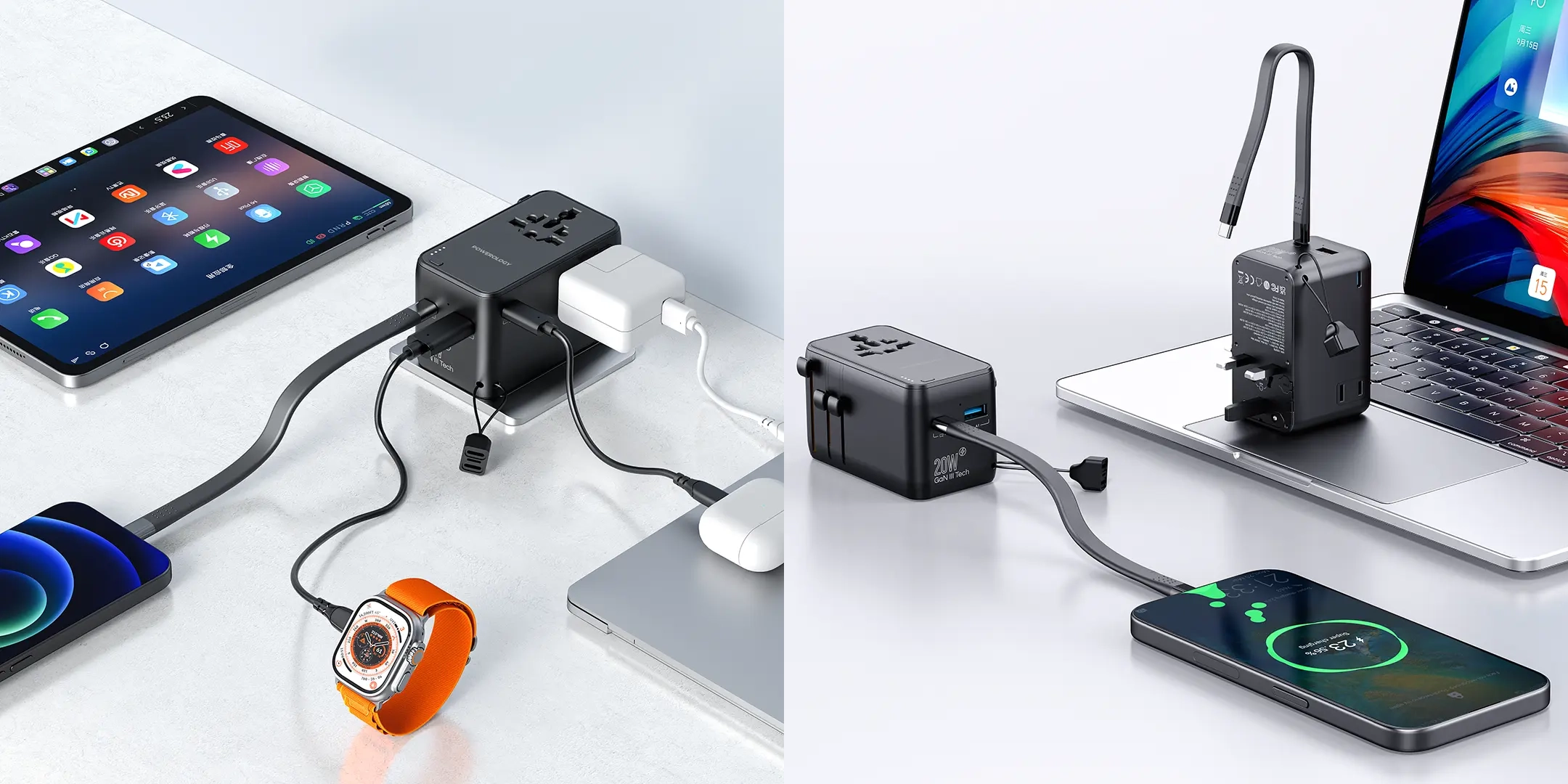 شارژر مسافرتی پاورولوژی Powerology 2500W Universal Travel Adapter PWCUQC054 2 PWCUQC054 5