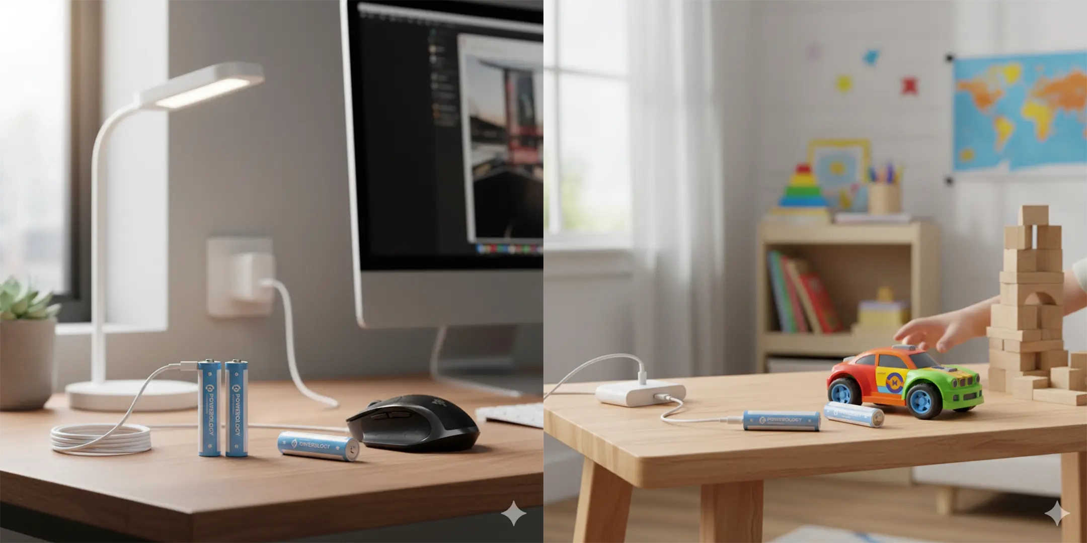 باتری نیم قلمی پاورولوژی Powerology AAA 2-Pack USB-C Rechargeable PWAAA122 دو تایی 1 باتری نیم قلمی پاورولوژی Powerology AAA 2-Pack USB-C Rechargeable PWAAA122