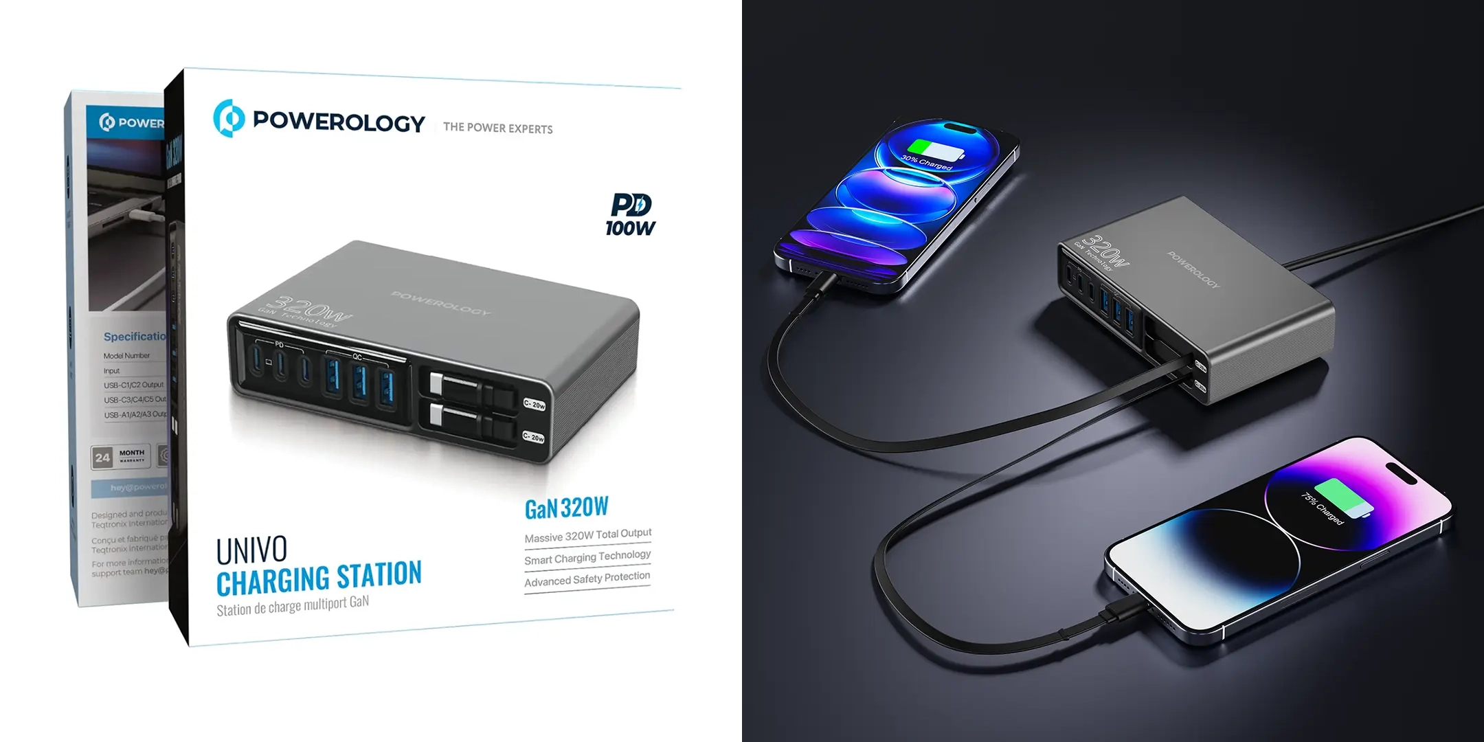 شارژر Powerology Univo 320W charging station