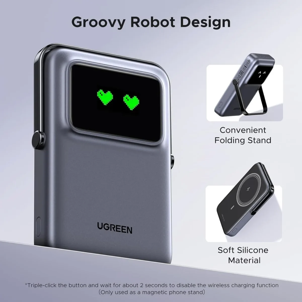 پاوربانک مگ سیف 10000 میلی آمپر یوگرین UGREEN Uno Magnetic Wireless Power Bank 10000mAh PB572 - Image 7